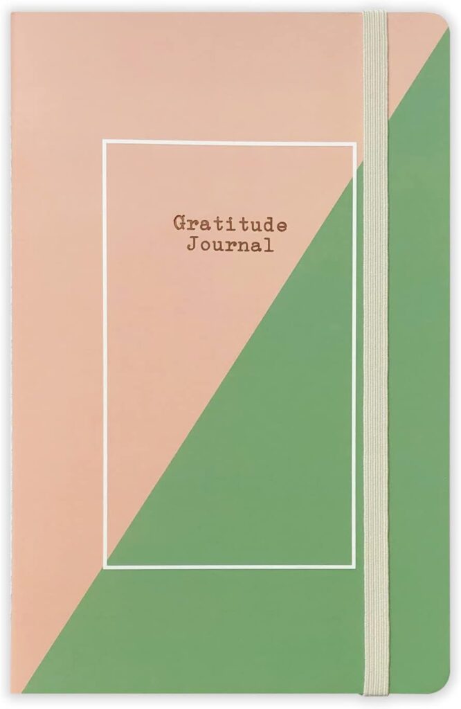 Caderno da gratidão rosa e verde
