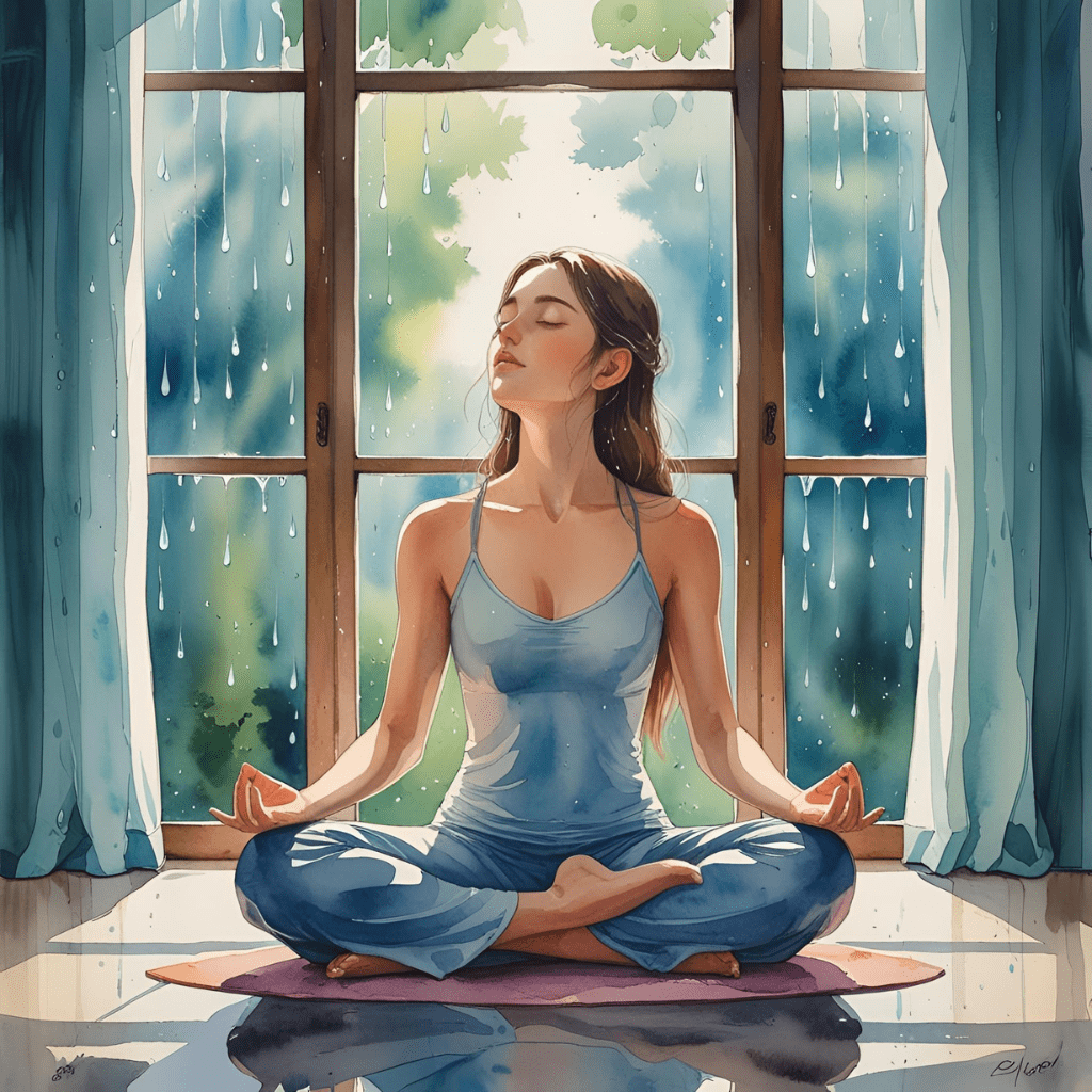 Meditação em dia frio e chuvoso